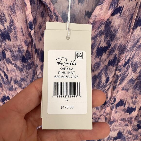 RAILS NWT Karysa Pink Ikat Blouse // S - Picture 7 of 15
